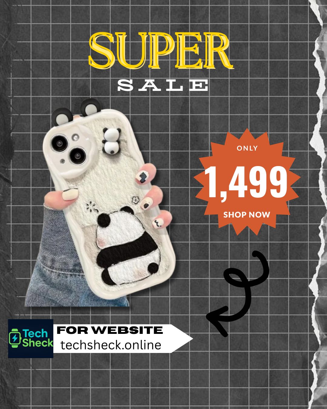 Cartoon 3D Panda Couples Case – Soft Shockproof Wavy Cover for iPhone (All Models)