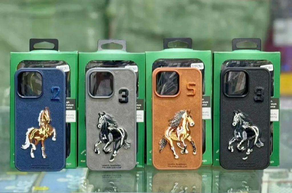 Santa Barbara Polo Premium Leather iPhone Case – 3D Embroidery Shockproof Cover (All Models)