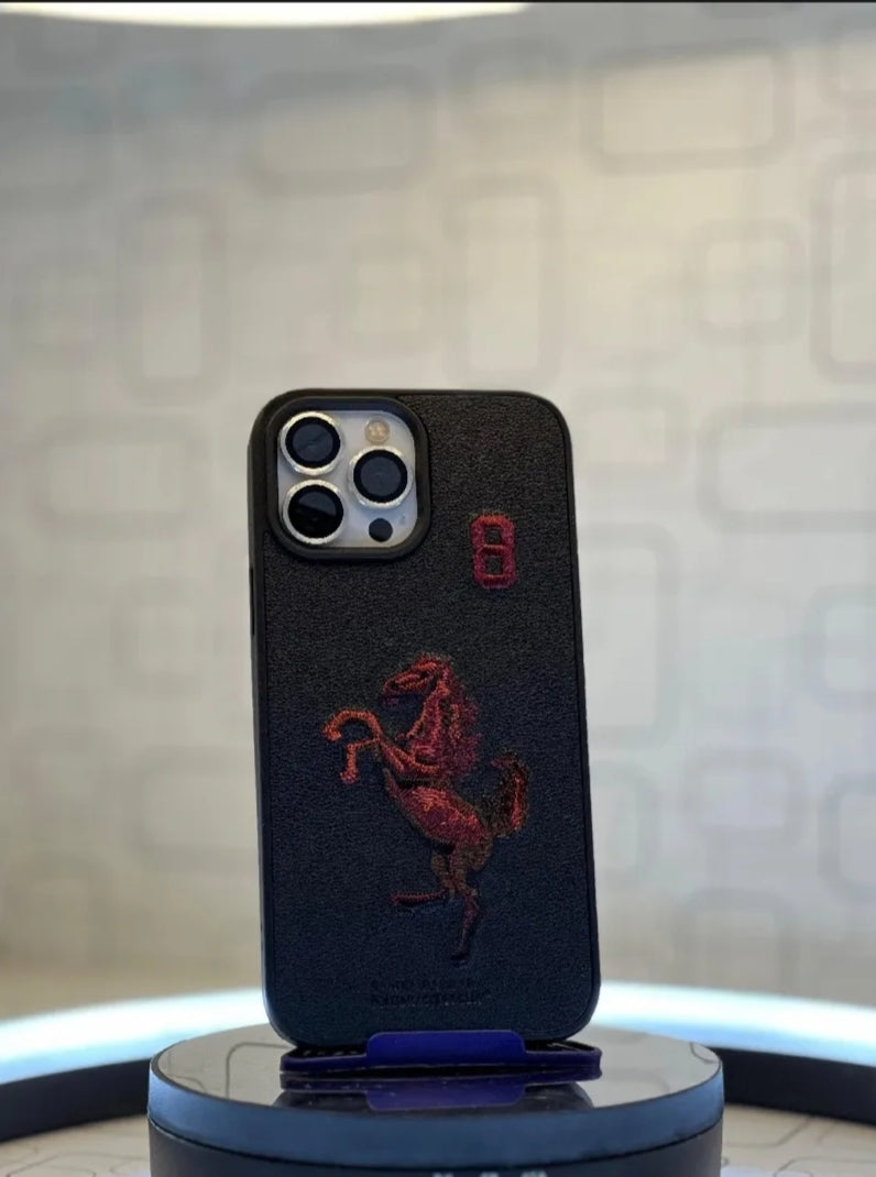 Santa Barbara Polo Premium Leather iPhone Case – 3D Embroidery Shockproof Cover (All Models)